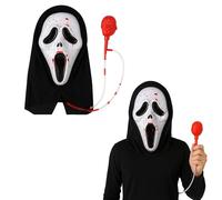Adult Bleeding Halloween Ghost Mask - Double Layer Ghost Face Mask with Fake Blood Pump | Bloody Horror Costume Accessory for Fancy Dress, Trick or Treat & Halloween Party (3)