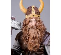Adult Blonde Curly Viking Wig and Beard