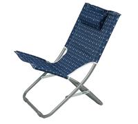 Adult Blue Folding Beach Chair Portable Metal Garden Fishing Camping