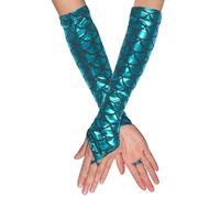 Boland 10201510 Mermaid Elbow Gloves, Blue