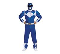Adult Blue Power Rangers Muscle Costume Men`s Superhero Fancy Dress Size XL