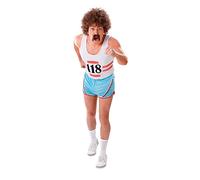 Adult Blue & White Running Vest & Shorts Costumes (2 Pcs.) - Stylish Design, Perfect for Sports Games, Stag Do, & More Halloween Halloween