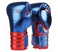 Adult Boxing Gloves With Hook And Loop Closure For Punching Bag Training Sparring Exercise Workout Suitable For Men Women Gym Fitness, Blue And Red, 6oz