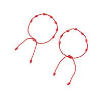 Adult Bracelet, 2Pcs Lucky Red String Bracelets 7 Knots Protection Rope Amulet New Year