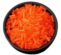 Adult Bracelet Making Kit, Glass Bugle Tube Beads, Spacer,20g/lot 4.5mm 6mm Colors Long Bugles Loose Seed for Jewelry Making DIY Garment Sewing embelliment(Orange,20grams 6mm Long)