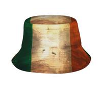 Adult Bucket Hats, Summer Travel Beach Fisherman Hats Retro Irish Flag Print Sun Fishing Cap, for Men Women Teens Black