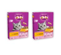 Adult Cat Dry Food with Chicken Flavor, 300g Each, Bundle of 2, Complete Balanced Nutrition with Essential Vitamins and Minerals