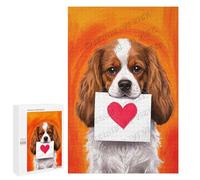 Adult Cavalier King Charles Spaniel With Heart Wooden Puzzle 1000 Pieces - Challenging Brain Teaser, Precision Puzzle for Dog Lovers, Gift for Pet Memorial, Finished Size 20 x 30 Inches