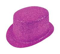 Adult Cerise Glitter Plastic Topper Hat , 1 Pc. - Eye-Catching Design, Perfect Accessory for New Years Eve, Birthdays, Parties, & Special Events Halloween Halloween