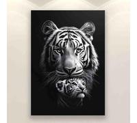 Adult Challenge Jigsaw Puzzle 500 Pieces Black and White Tiger Interesting Parent-Childs Family Entertainment Leisure Fun Interactive Wooden