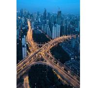 Adult Challenge Jigsaw Puzzle 500 Pieces Evening Aerial Shot City Landscape Suitable for Those Who Like Challenging Jigsaw Puzzles,Family Leisure and Entertainment Toys