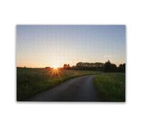 Adult Challenge Puzzle 1000 Pieces Path Through Fields During Sunset Interesting Parent-Childs Family Entertainment Leisure Fun Interactive Wooden