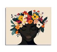 Adult Challenge Puzzle 500 Pieces African American Woman with Flowers in Her Hair for Players Who Like to Challenge The Difficult and Unlock More Complex Patterns in Hd