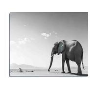Adult Challenge Puzzle 500 Pieces Baby Elephant and Little Girl Playing in The Desert Colorful Cultural Challenge Art Puzzle Holiday Christmas New Year Decoration
