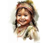 Adult Challenge Puzzle 500 Pieces Indian Native American Smile Art Education Challenge Wooden Puzzle Gift Wall Decoration