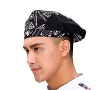 Adult Chefs Hats Berets Kitchen Cooking Restaurant Chef Caps Half Mesh Men Women Chefs Skull Hat Adjustable Unisex Workwear Chef Catering Cap Toque Black Hotel Cook Hat