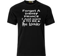 Adult & child Cotton T-shirt Forget a Disney Prince i just want to be Ron Weasley (L black)