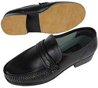 Adult Child Dance Leather Shoes for Michael Jackson Space Sliding Step Leather Shoes with Sock (Black, Numeric_8_Point_5)