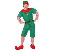 Adult Christmas Elf Costume Green und Red Xmas Fancy Dress Outfits Santa's Helper Cosplay Sets Christmas Elf Outfit for Carnival Masquerade Holiday Party