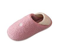 Adult Christmas Home Slippers Shoes for Women Couple Women's Winter Snowflake Christmas Pattern Indoor Furnished Warm Non Cotton Slippers Party Costume Gifts (Pink, 5.5)