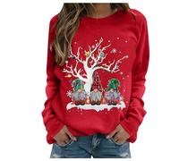 Adult Christmas Jumper for Women - Naughty Tunic Pullover Oversized Sweatshirt - Brown Zip Front Elf Design - UK Winter Wear