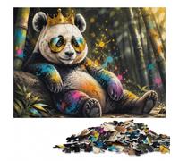 Adult Classic Jigsaw Puzzle, Cool Panda King with Sunglasses, 500 Pieces | Puzzle for Adults: clear image areas for detailed puzzle work alone or together.