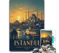 Adult Classic Jigsaw Puzzle, Istanbul, Turkey at Sunset, 500 PCS