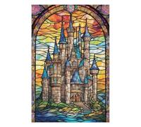 Adult Classic Jigsaw Puzzle, Stained Glass Castles, 1000 PCS