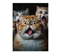 Adult Classic Jigsaw Puzzle, Surprised Cats Compilation-2, 500 PCS