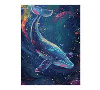 Adult Classic Jigsaw Puzzle, Whale Dreams in Colorful Ocean, 500 PCS