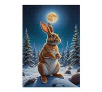 Adult Classic Jigsaw Puzzle, Winter Moon Rabbit Scene, 300 PCS | Jigsaw Puzzle - easy-to-see colour differences for piece grouping at your own pace.
