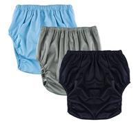 Adult Cloth Diaper Cover,Adult Diaper Cover Waterproof Washable and Reusable Leakproof Diapers Panties for Incontinence Adults(Blue+Gray+Black,Medium)