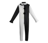 Adult Clowns Costume, Unisex, Black and White, Halloween, Art The Clowns, Intricate Design, Pull, Unique/Custom, Satin/Chiffon, Dry Clean Only