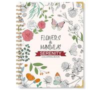 Adult Coloring Book for Women-Hardcover Spiral Bound Coloring Books for Adults Relaxation 8.5 * 11, 30 Flowers & Mandalas Pattern, Anxiety, Stress Relief & Relaxation Gifts for Women, 120GSM Paper