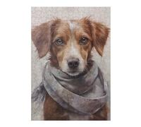 Adult Colourful Jigsaw Puzzle, Cutest Pup in A Scarf, 300 PCS