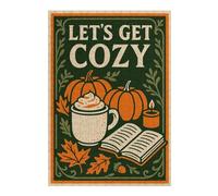 Adult Colourful Jigsaw Puzzle, Lets Get Cozy Fall Illustration, 300 PCS