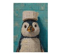 Adult Colourful Jigsaw Puzzle, Penguin with Sailor Hat, 300 PCS