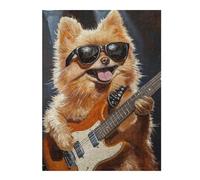 Adult Colourful Jigsaw Puzzle, Rock Star Pomeranian, 500 PCS