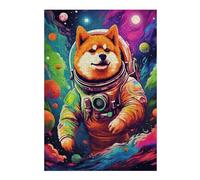 Adult Colourful Jigsaw Puzzle, Space Dog Astronaut Art-34, 300 PCS