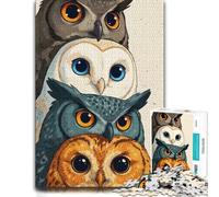 Adult Colourful Jigsaw Puzzle, Stack of Cute Owls, 300 PCS