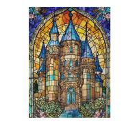 Adult Colourful Jigsaw Puzzle, Stained Glass Castles, 500 PCS
