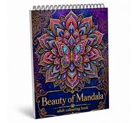Adult Colouring Book Beautiful Mandala Patterns - 46 Single-Sided Pages, Spiral Bound, for Women and Men, Mindfulness & Stress Relief Colouring Pages, 8 x 12 Inches