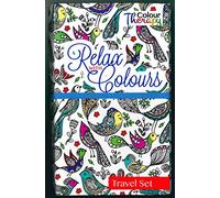 ADULT COLOURING BOOK, RELAX WITH COLOUR TRAVEL SET- PATTERNS & FLORAL - 6844 RED