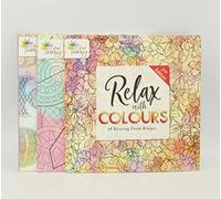 ADULT COLOURING BOOKS, COLOUR THERAPY DESIGNS - 3 DIFFERENT BOOKS INCLUDED FLORAL ANIMALS & PATTERNS - 2nd EDITION 6846 SET