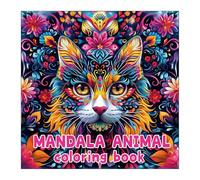Adult Colouring Books, Mandala Animal Colouring Books for Adults, Stress Relief Colouring Book for Women Men, 24 Pages