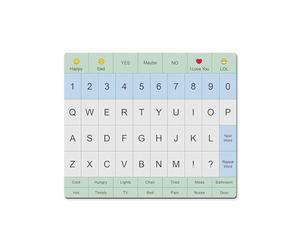 Adult Communication Board - Non-Slip, Portable Letter Chart for Non-Verbal, Stroke Recovery, Effective Visual Aids for Non-Speaking Patients, Pain Scale, QWERTY or ABC (QWERTY)