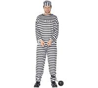 Adult Convict Prisoner Stag Thief Fancy Dress Costume