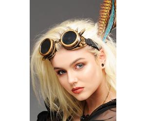 Adult Copper Steam Punk Spiked Goggles Steampunk Fancy Dress Accessory Cosplay