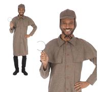 Adult Costume Sherlock Holmes Mens Fancy Dress Detective Outfit TV Victorian