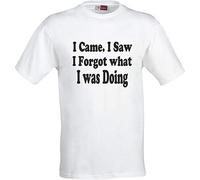 Adult Cotton T-Shirt i Came i Saw i Forgot What i was Doing (Adult Medium, White)